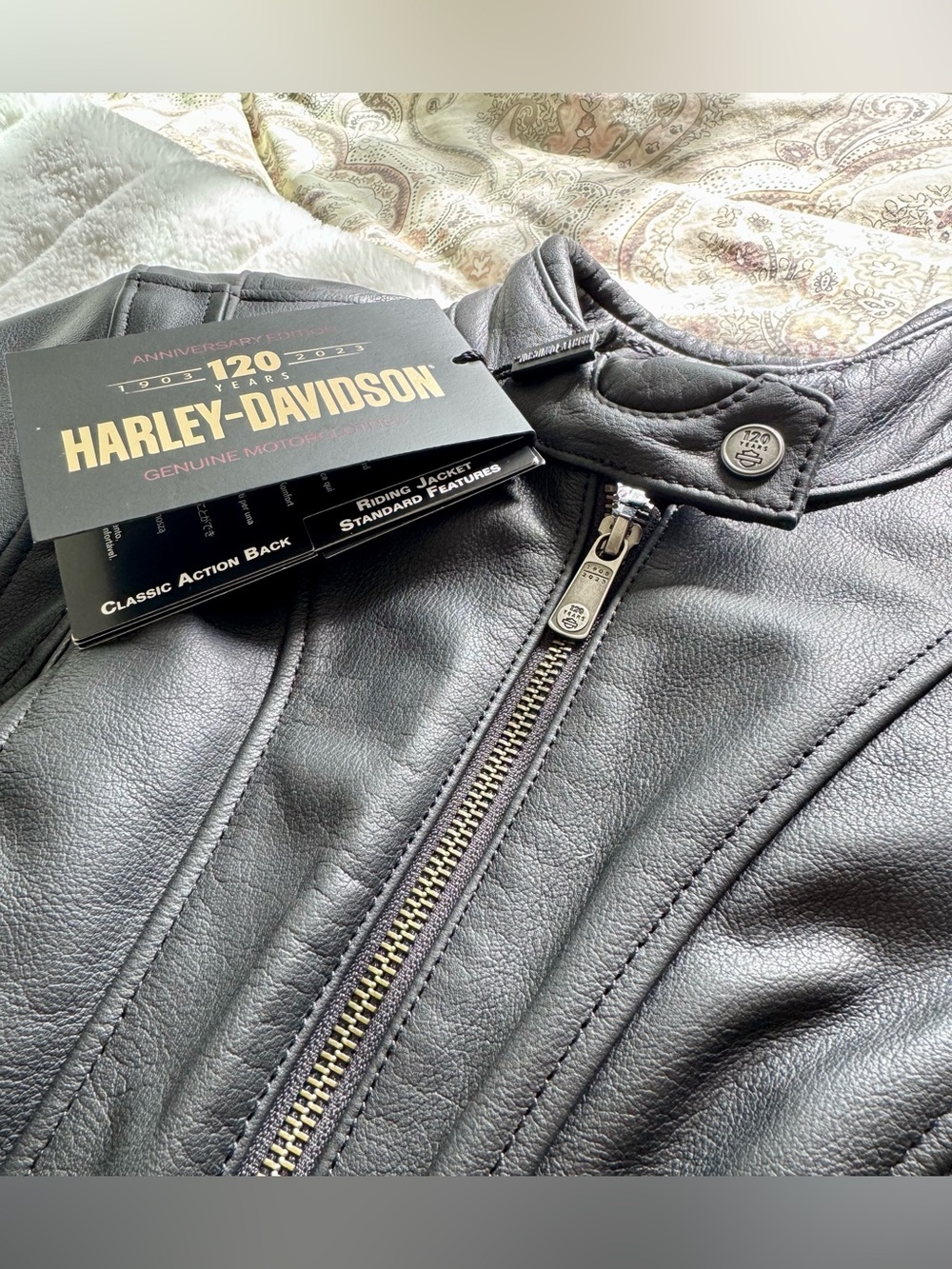 NWT Harley-Davidson 120th Anniversary Revelry Leather Jacket Women’s Small
